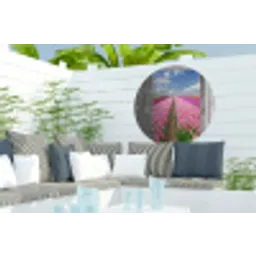 Bloemen - Tulpen - Doorkijk - Regenboog Wandcirkel tuinposter met ringen klein -buiten2
