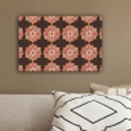Bloemen - Patroon - Bruin canvas 2cm klein 34 -sfeer3