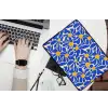 Abstract - Bloem - Blauw laptophoes neopreen klein 279 -bureau