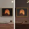 Moskee - Oranje lucht - Islamitisch Light Box met batterij (Wandlamp) middel -sfeer3