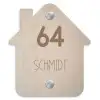 Beige reliëf lijnen - Modern Naambord Huisje klein -3d