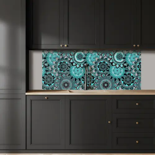Mandala - Bloemen - Design keuken achterwand 2 middel 871 -sfeer1