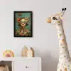 Vrouw - Bloemen - Vlinders - Natuur - Vintage fotolijst zwart zonder passe partout klein -usfeer4_kinderkamer