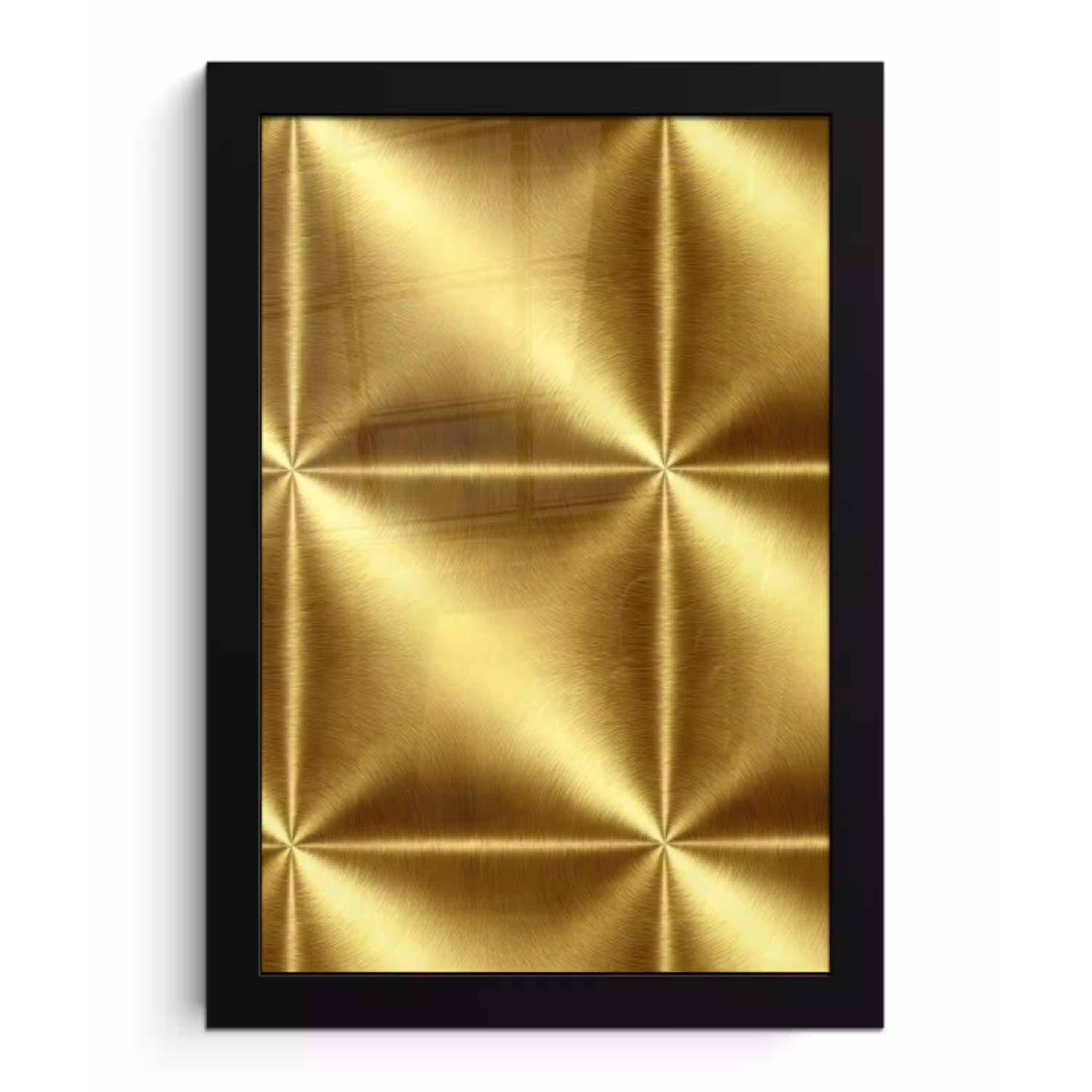 Textuur - Geborsteld Goud - Industrieel - Metallic fotolijst zwart zonder passe partout klein 224 -3d
