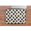 Grafisch - Madeliefjes - Zwart - Beige laptophoes neopreen klein 279 -tafel