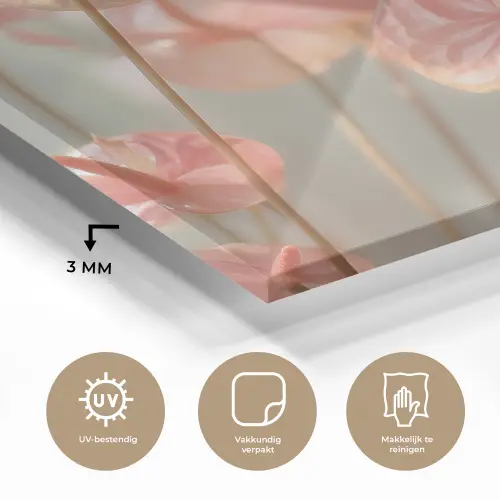 Bloemen - Stelen - Roze - Schaduw plexiglas 5mm klein -sfeer2