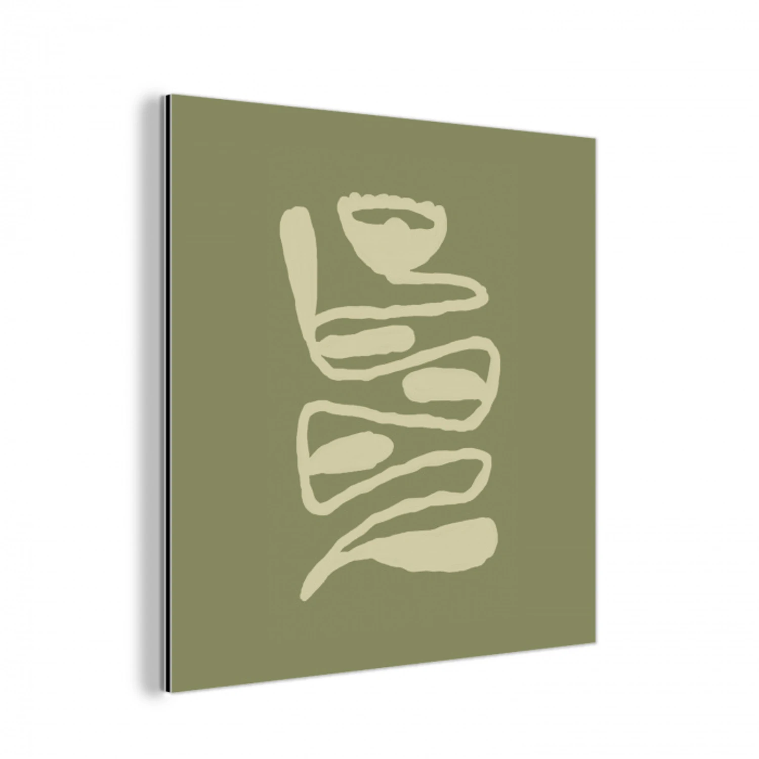 Groen - Abstracte kunst - Modern aluminium wit klein -3d