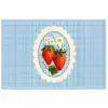 Aardbeien - Lijst - Rood - Geruit poster papier klein -3d