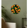 Mandarijn - Oranje - Druppels - Groen Wandcirkel kunststof plaat 5mm dik klein 188 -sfeer3