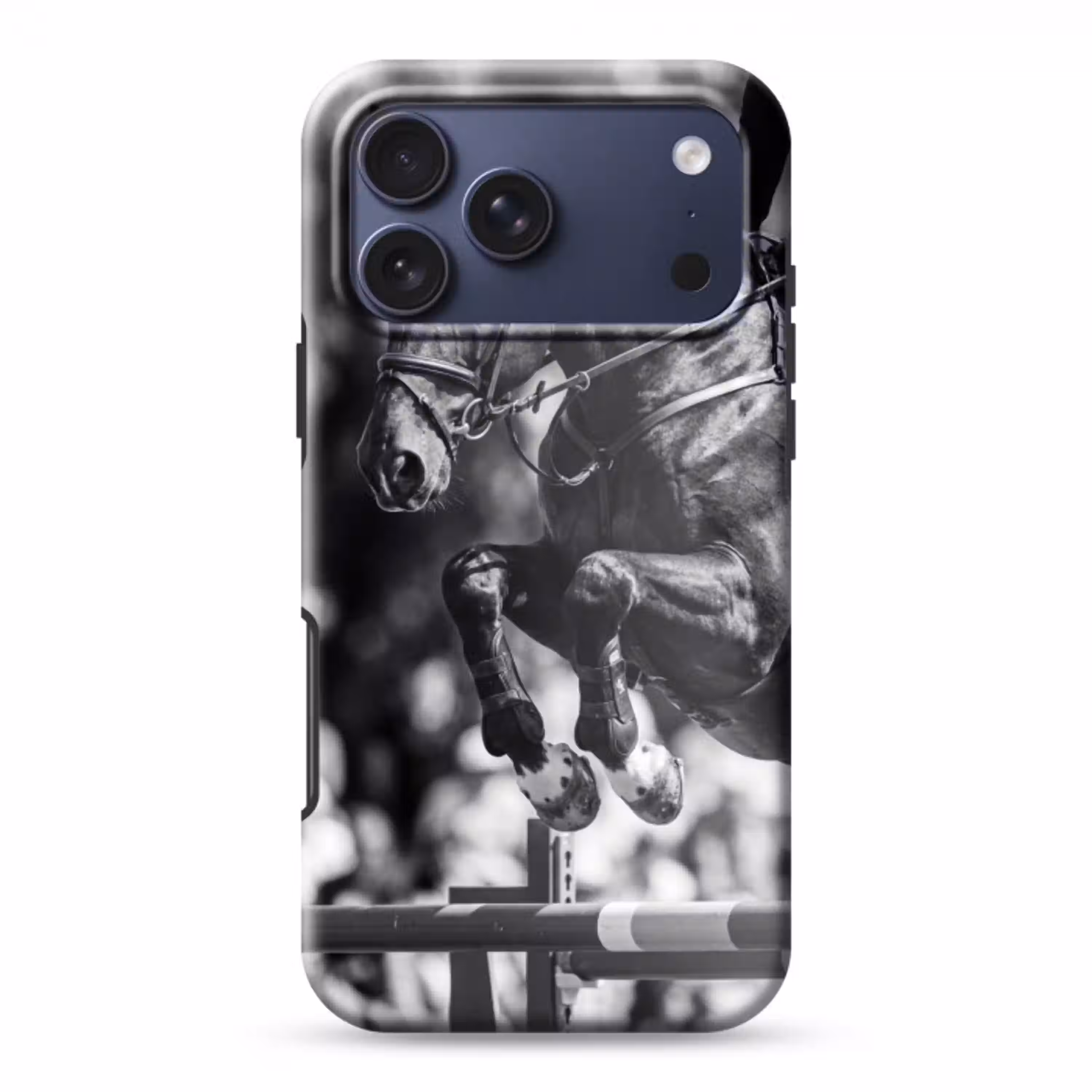 Springen - Paard - Zwart - Wit Toughcase MagSafe Apple iPhone 17 Pro Max klein -3d