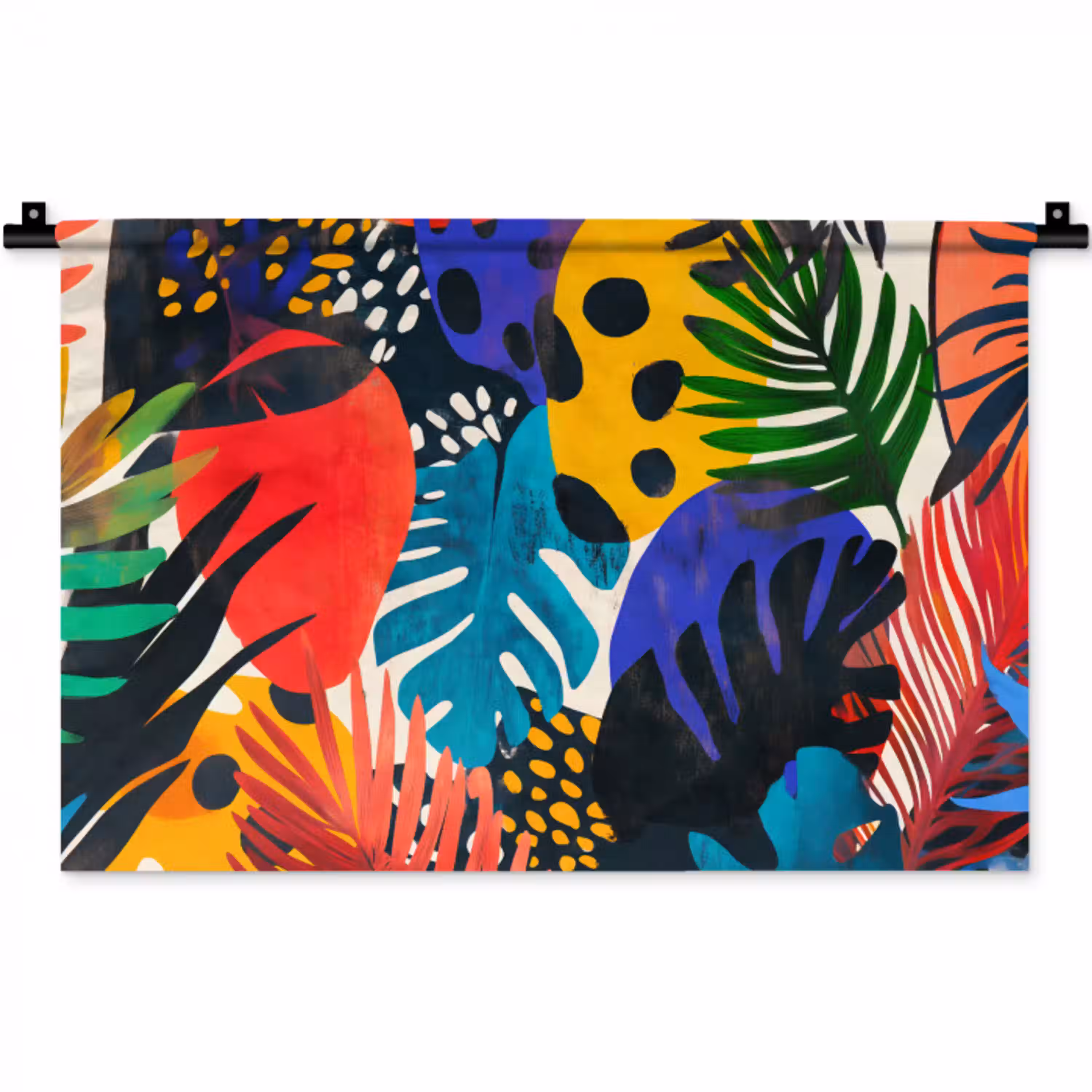 Bladeren - Vormen - Abstract - Kleurrijk Wandkleed katoen klein -zz3d