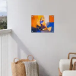 Vos - Oranje - Vormen - Abstract tuinposter los doek klein -sfeer8