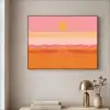 Zon - Abstract - Landschap - Oranje Textielframe zwart klein -sfeer2