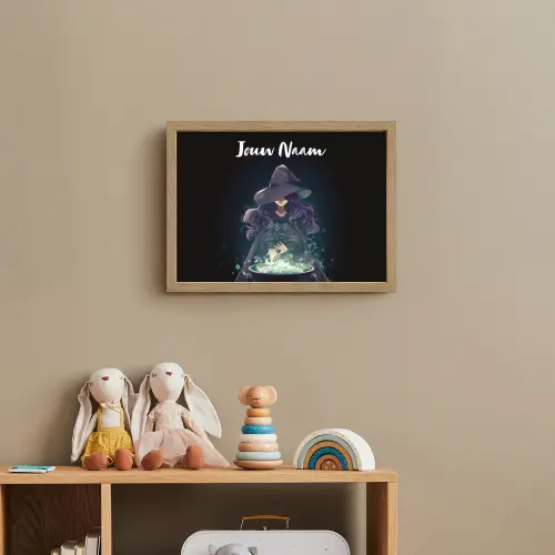 Heks - Magie - Heksenketel - Paars Light Box met batterij (Wandlamp kind) middel -sfeer2_kind