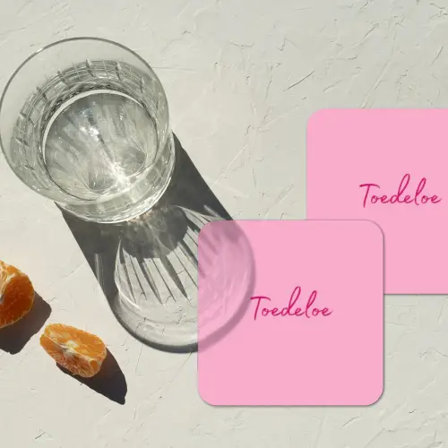 Toedeloe - Roze - Minimalistisch onderzetter kurk middel -sfeer4