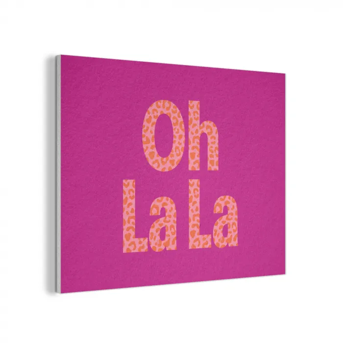 Oh la la - Luipaardprint - Roze PET vilt klein -3d