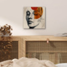 Gezicht - Cirkels - Kunst - Modern aluminium wit klein -sfeer3