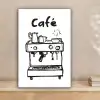 Illustratie - Café - Koffiemachine - Kopjes canvas 2cm klein -sfeer1