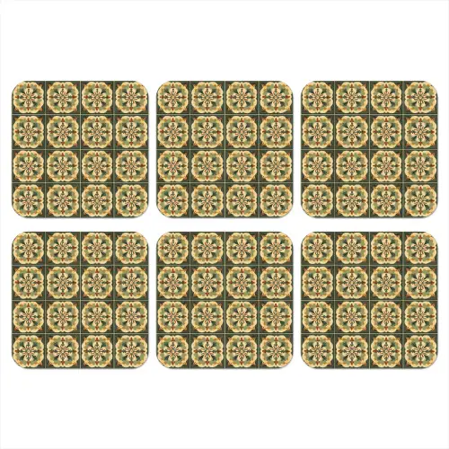 Ornament - Patroon - Groen onderzetter kurk middel 366 -3d