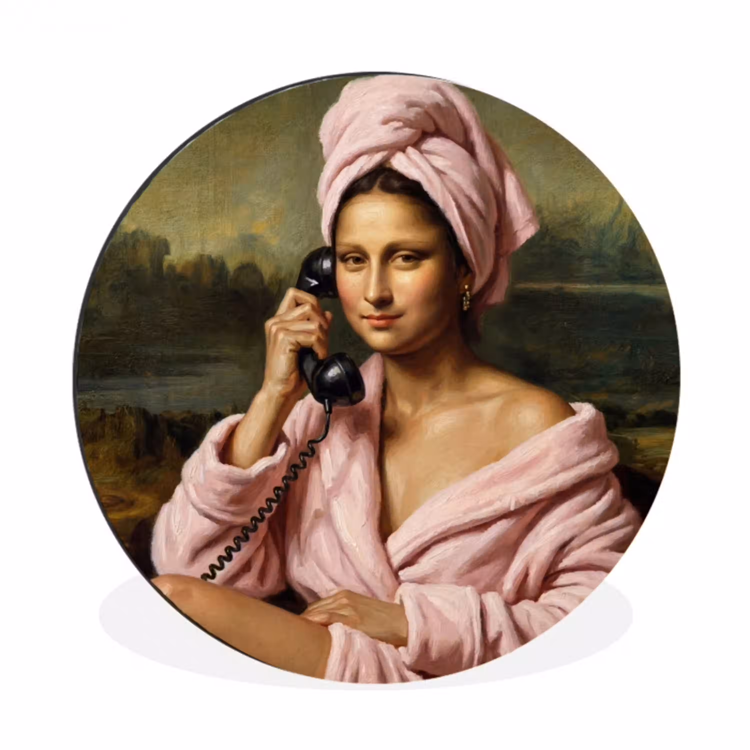 Mona - Klassiek - Roze Wandcirkel aluminium klein -3d