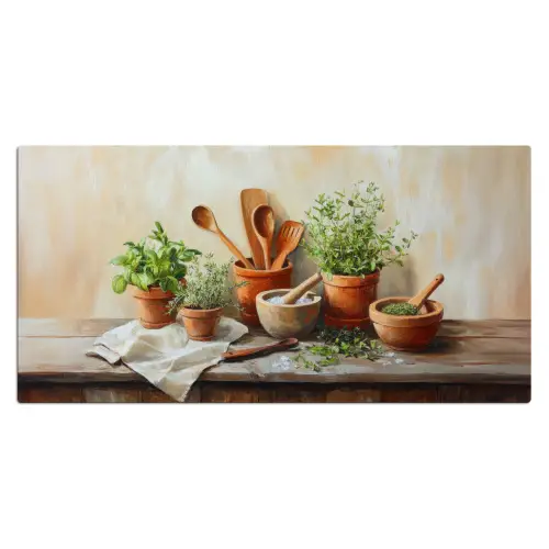 Potten - Kruiden - Hout Muismat XXL klein -3d_leeg