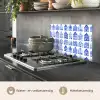 Patroon - Huizen - Blauw keuken achterwand spatscherm klein 900 -usp_NL