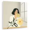 Vrouw - Bloem - Geel - Minimalistisch plexiglas 5mm klein -zzzproduct_nieuw
