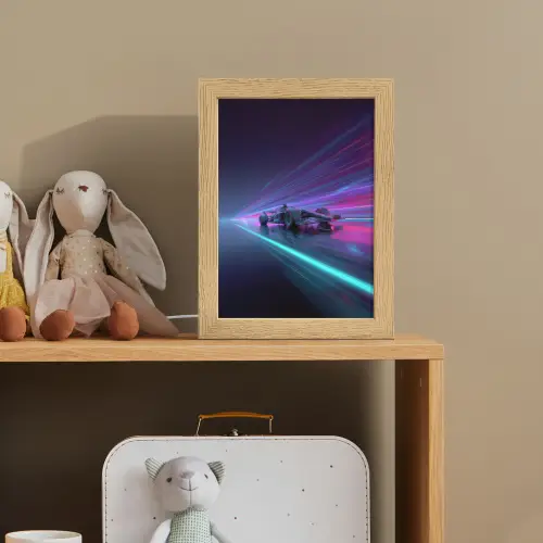 Racewagen - Neon - Snelheid - Paars Light Box met kabel klein -sfeer2_kind
