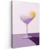 Cocktail - Paars - Minimalistisch - Citroen Tuinposter op houten frame 2 cm dik klein -3d