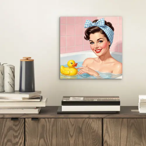 Badkamer - Eend - Blauw aluminium wit klein -sfeer1