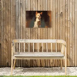 Kat - Geschilderd - Artistiek - Wit Tuinposter op houten frame 2 cm dik klein -sfeer4