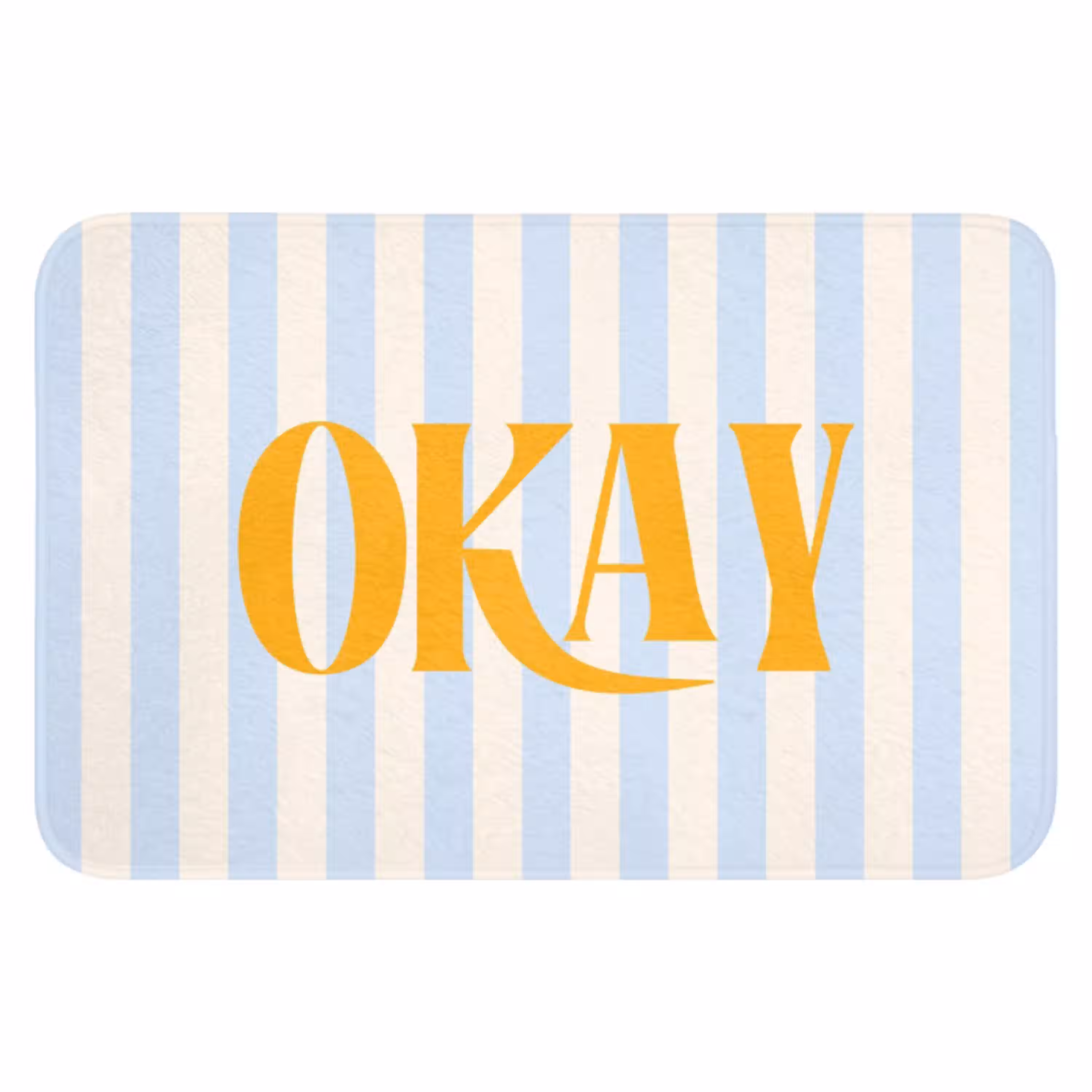Oranje - Blauw - Strepen - Okay WCmat klein -3d