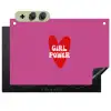 Girl power - Hart - Roze - Rood Inductie beschemer met haakjes klein -3d