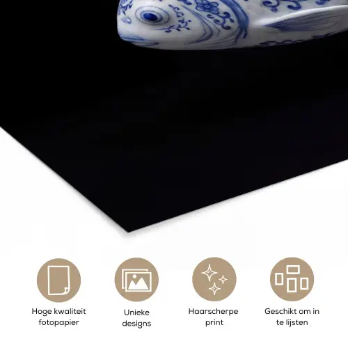 Porselein - Goudvis - Delfts - Blauw poster papier klein -closeup_NL