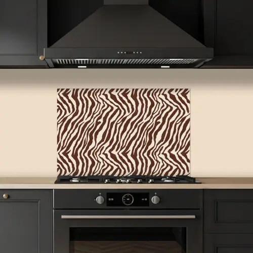 Zebra - Patroon - Zwart - Wit keuken achterwand spatscherm klein 900 -sfeer1