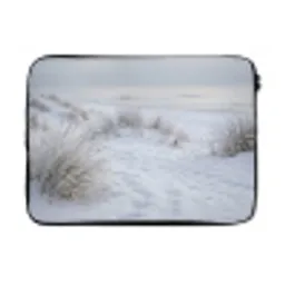 Duinen - Sneeuw - Strand - Winter - Serene laptophoes neopreen klein -3d