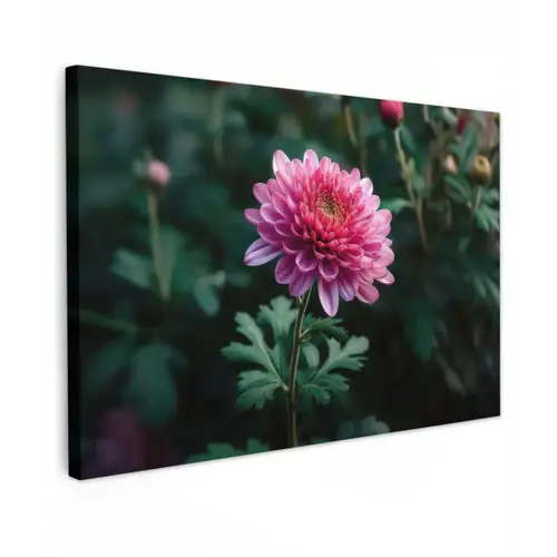 Blad - Chrysant - Roze - Schaduw canvas 2cm klein -z3d