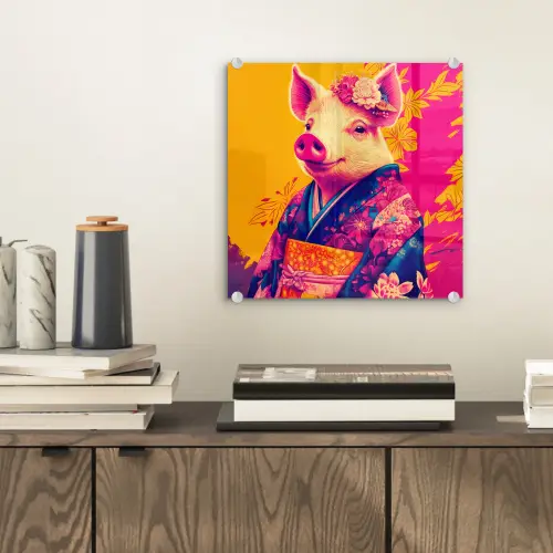 Varken - Bloemkroon - Kimono - Abstract plexiglas 5mm klein -sfeer1