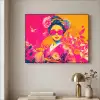Vrouw - Zonnebril - Abstract - Oranje Textielframe zwart klein -sfeer2