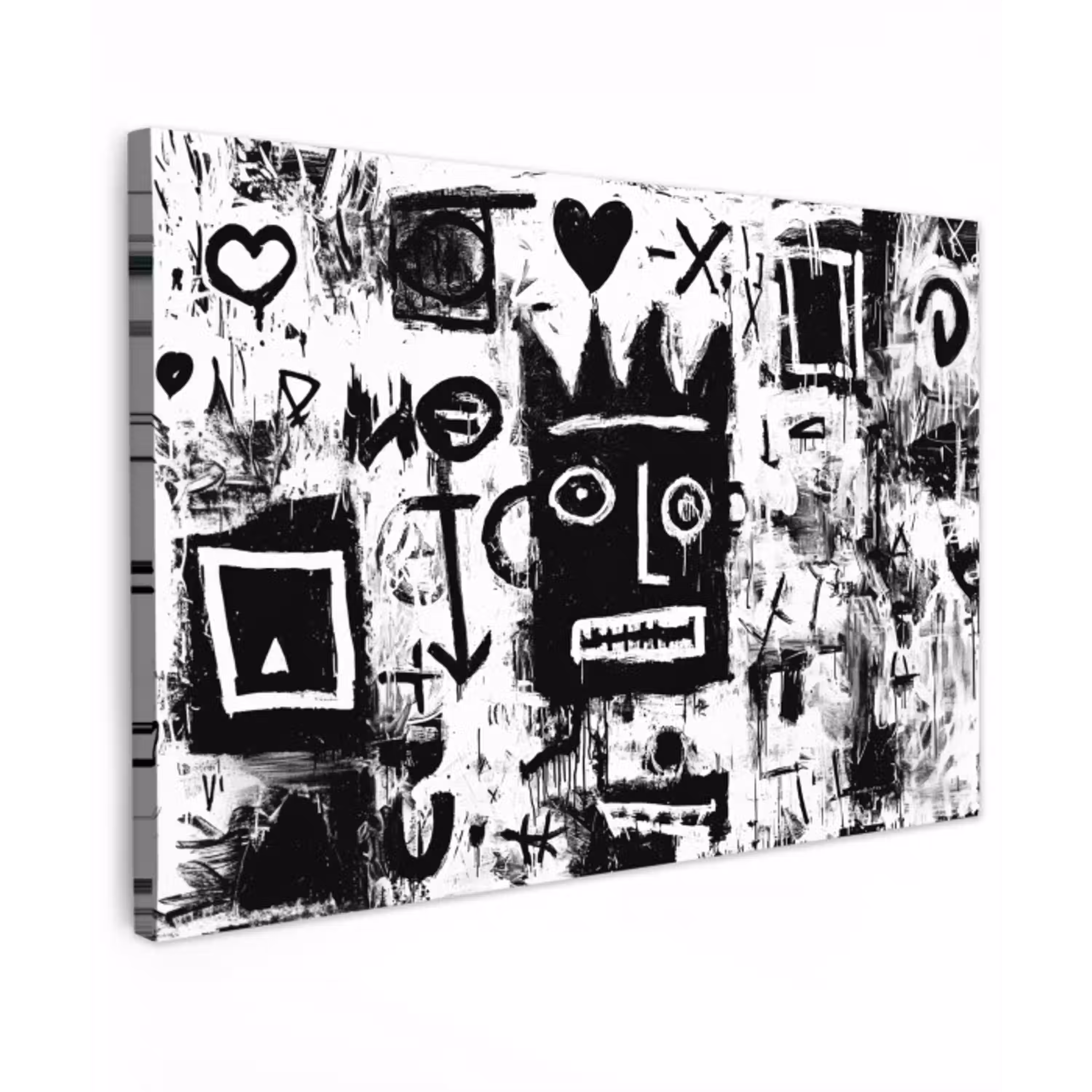 Vormen - Gezocht - Zwart - Abstract canvas 2cm klein -z3d