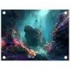 Schip - Hout - Koraalriffen - Zonlicht tuinposter los doek klein -3d