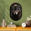 Dieren - Wolf - Portret - Zwart - Bruin Wandcirkel Ovaal Forex klein -sfeer2