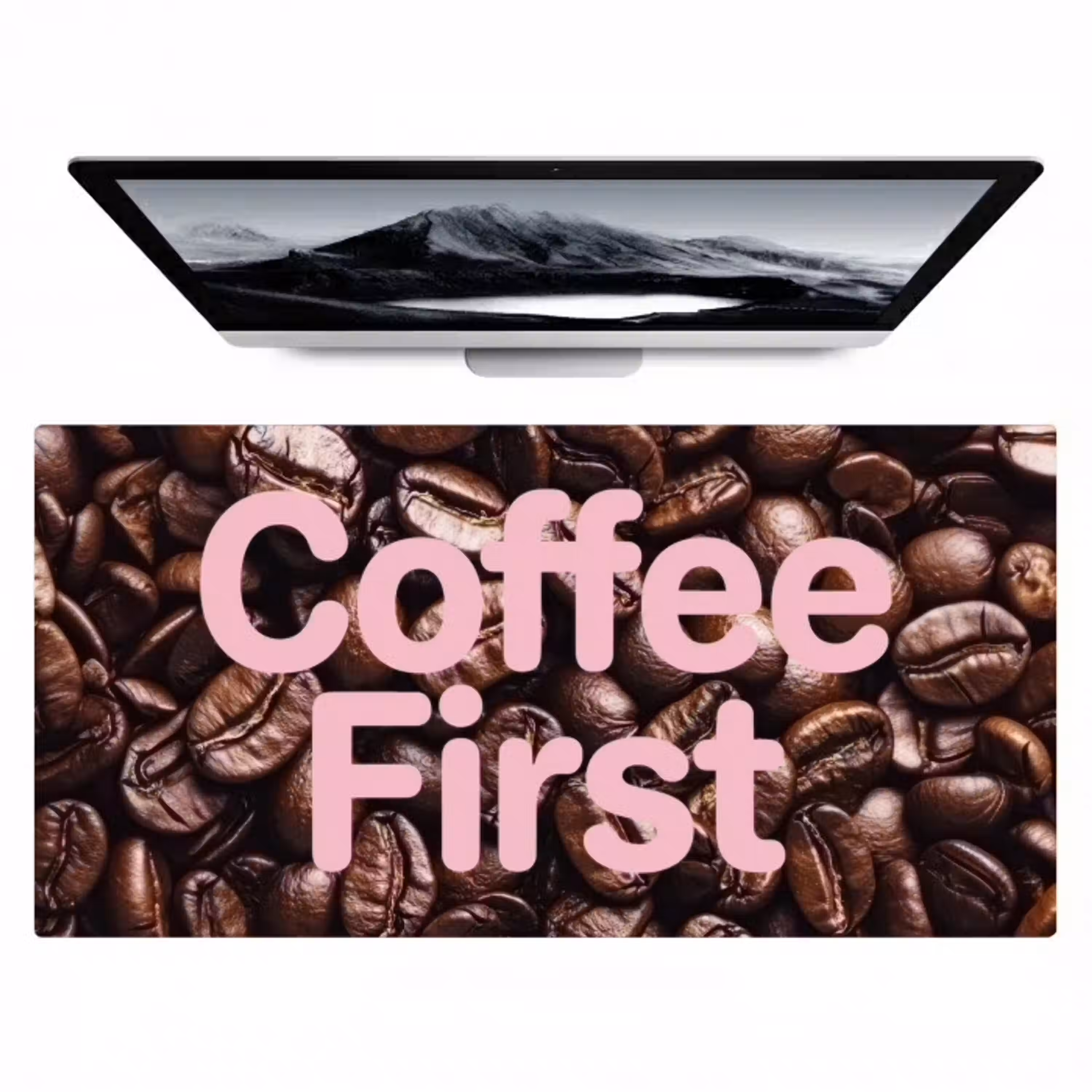 Coffee First - Koffiebonen - Roze Muismat XXL klein -zzz3d
