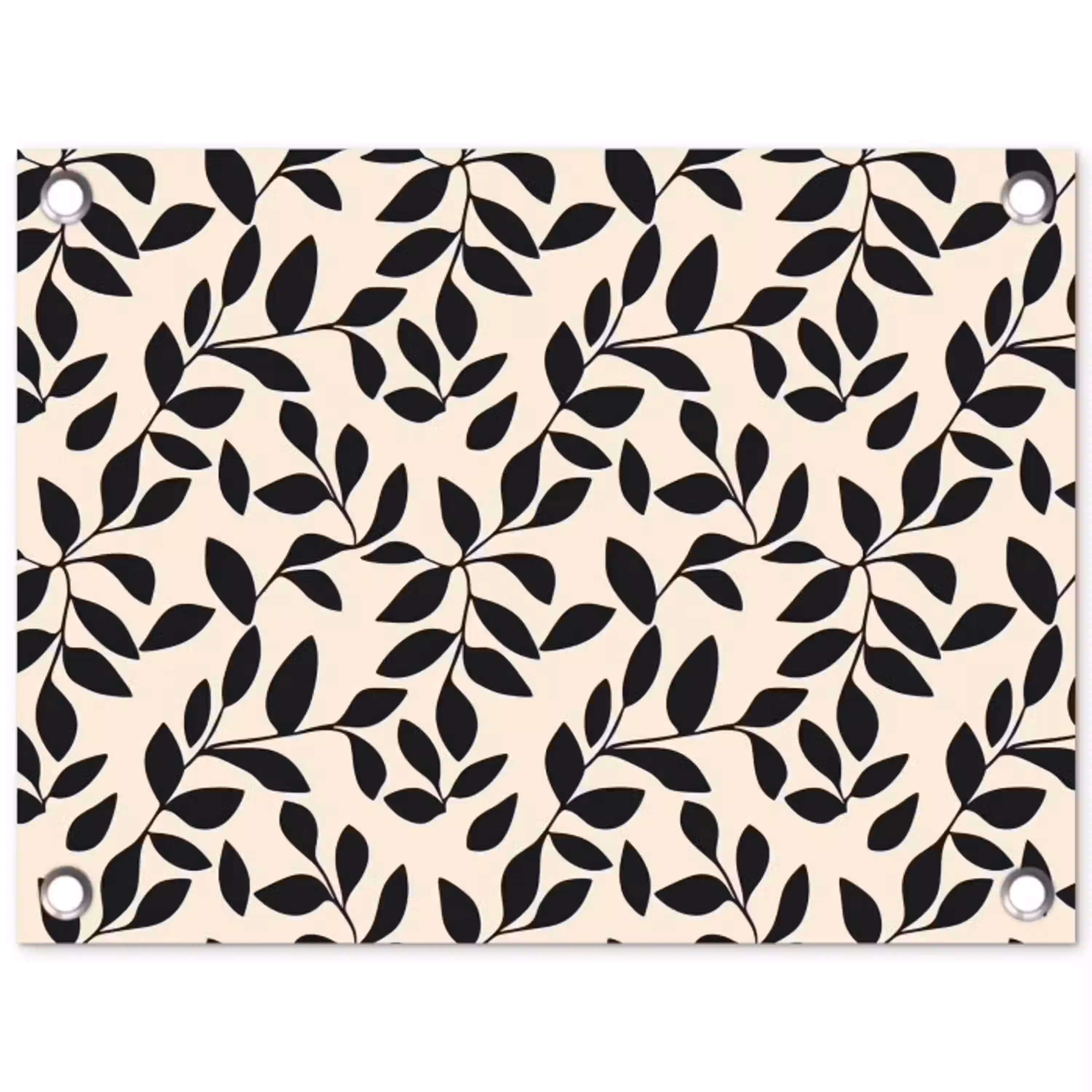 Elegant - Patroon - Zwart - Beige tuinposter los doek klein 239 -3d