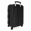 Squares - Zwart/Bruin NBS - Handbagage koffer - Kinderen Unisex middel -achterkant