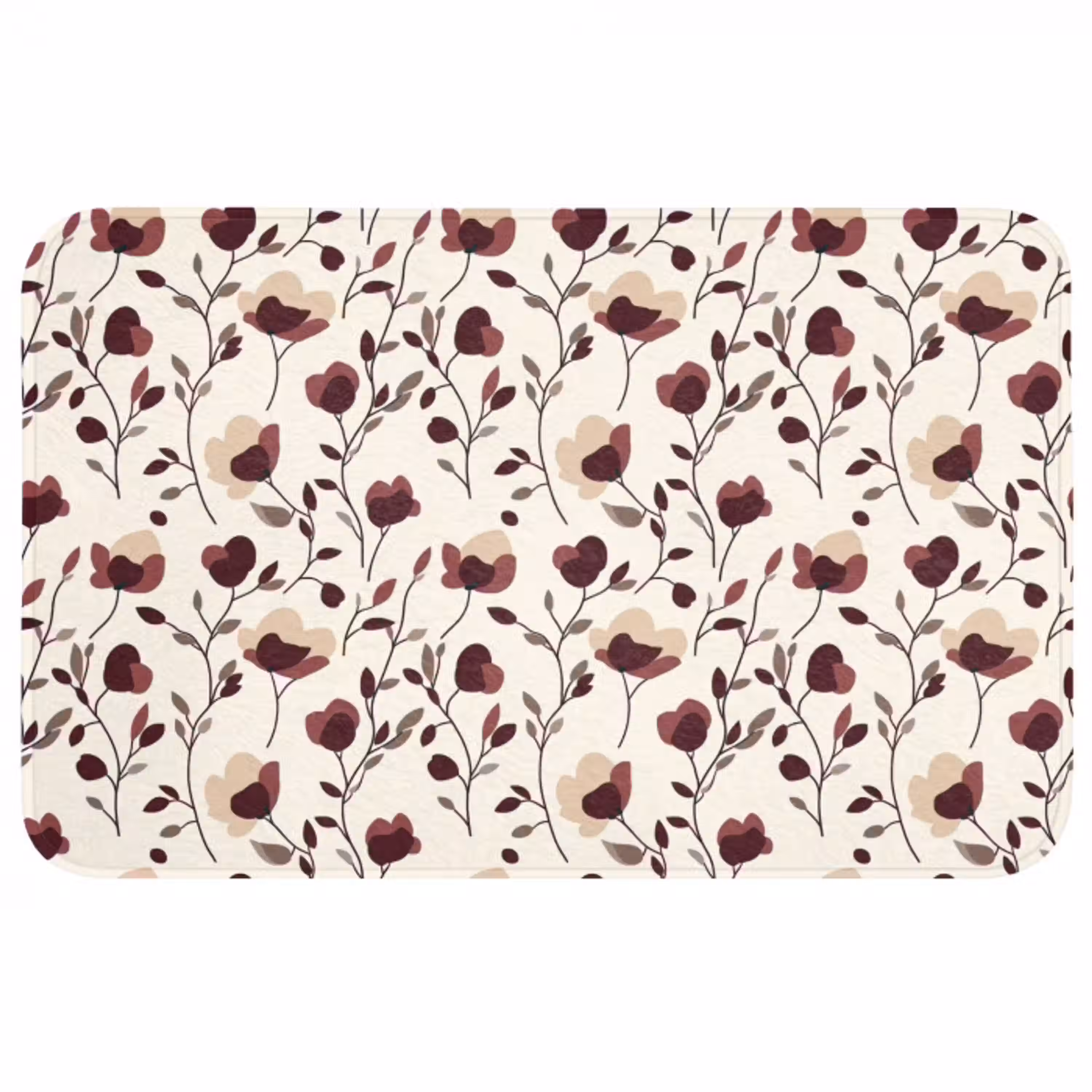 Bloemen - Botanisch - Bordeaux WCmat middel 1009 -3d