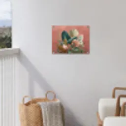 Tropische bladeren - Bloemen - Roze - groen tuinposter los doek klein -sfeer8