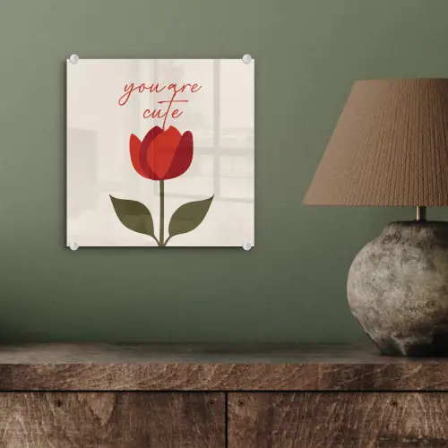 Roos - Rood - Bloem - Valentijn plexiglas 5mm klein -sfeer3