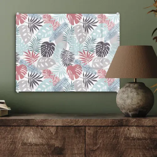 Inductie beschermer - Bladeren - Pastel - Jungle - Afdekplaat voor kookplaat plexiglas 5mm klein -sfeer3