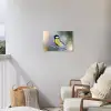 Koolmees op een Tak Tuinposter op houten frame 2 cm dik klein -sfeer1